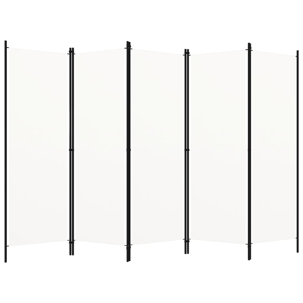 vidaXL Cloison de séparation 5 panneaux Blanc 250x180 cm