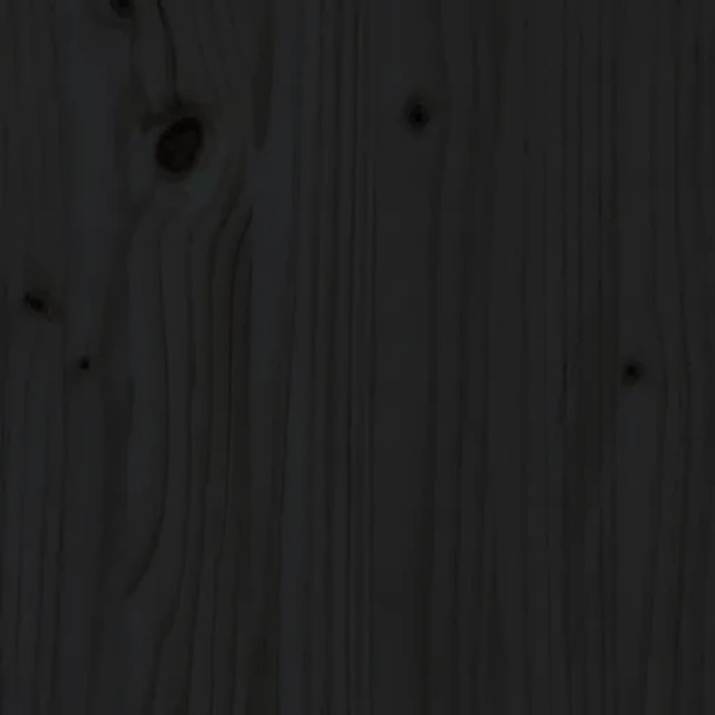 vidaXL Lit de jour Noir 90x200 cm Bois de pin massif