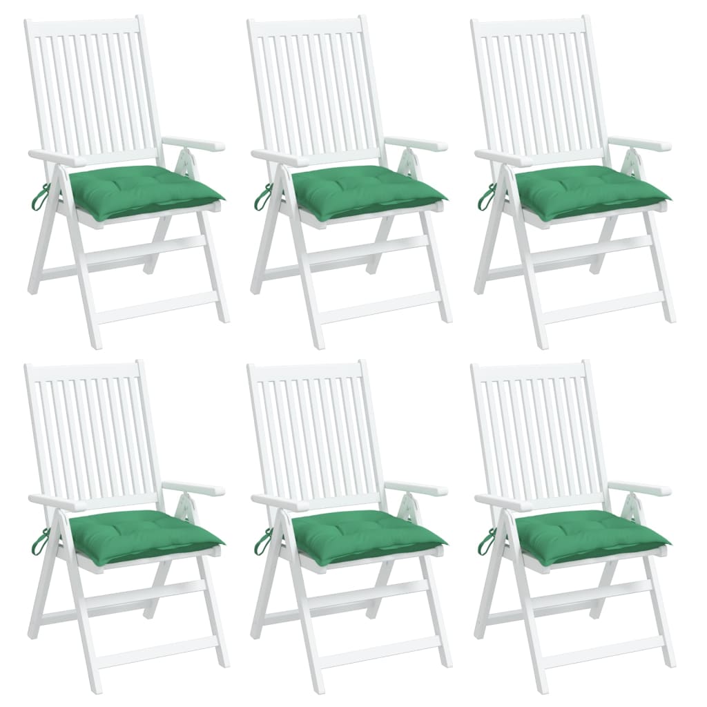 vidaXL Coussins de chaise lot de 6 vert 50x50x7 cm tissu oxford