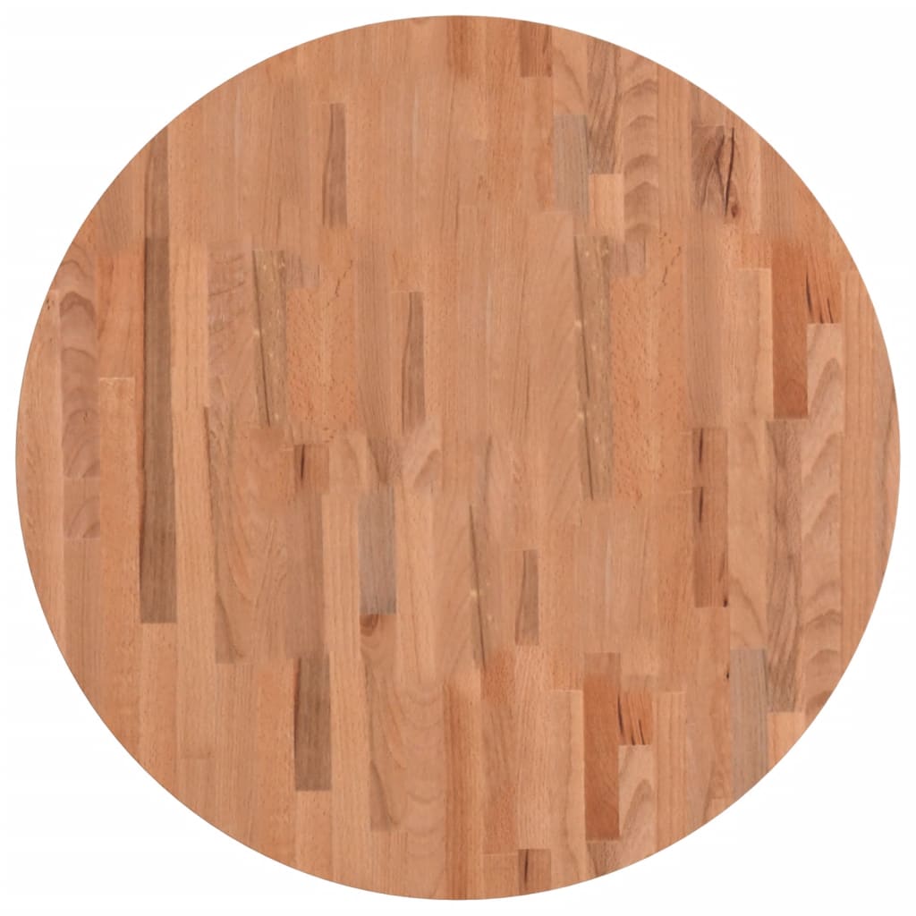 vidaXL Dessus de table Ø80x4 cm rond bois massif de hêtre