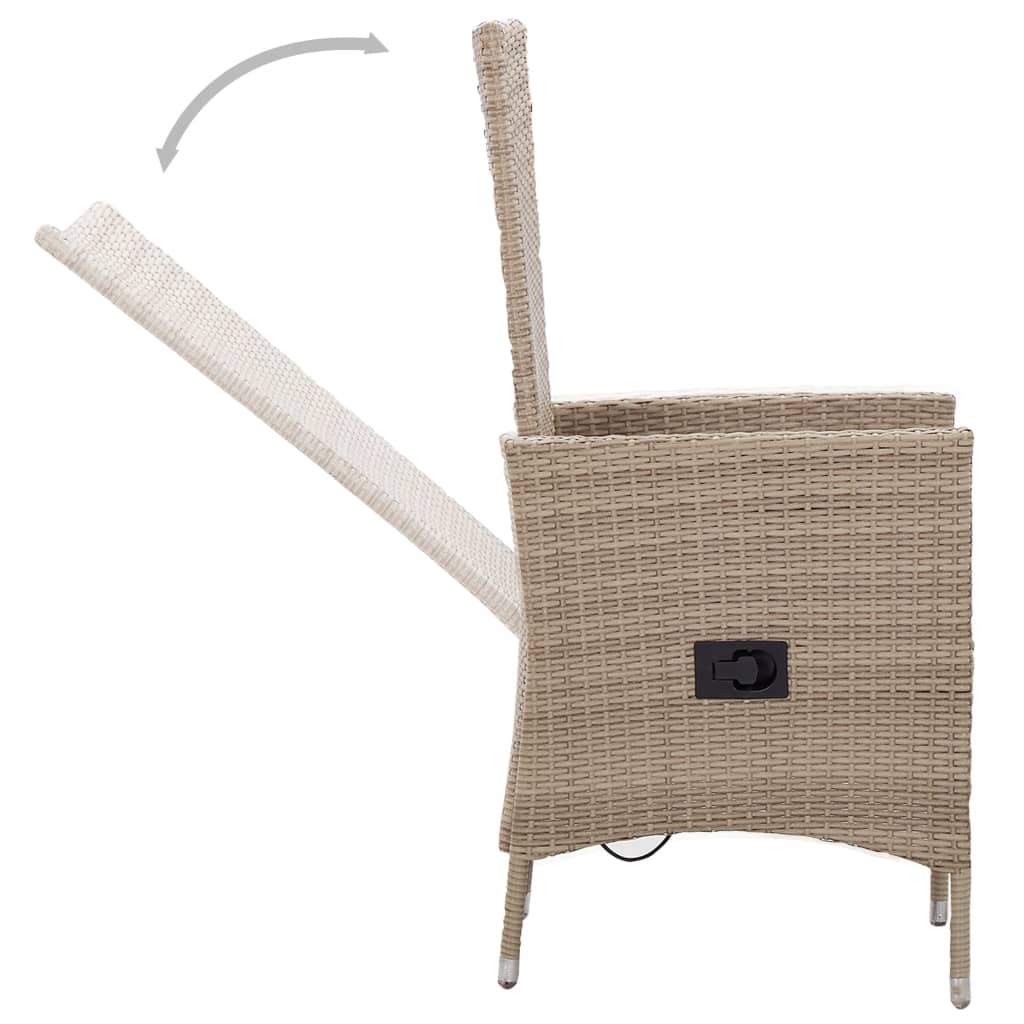 vidaXL Ensemble à manger de jardin avec coussins 5 pcs Beige