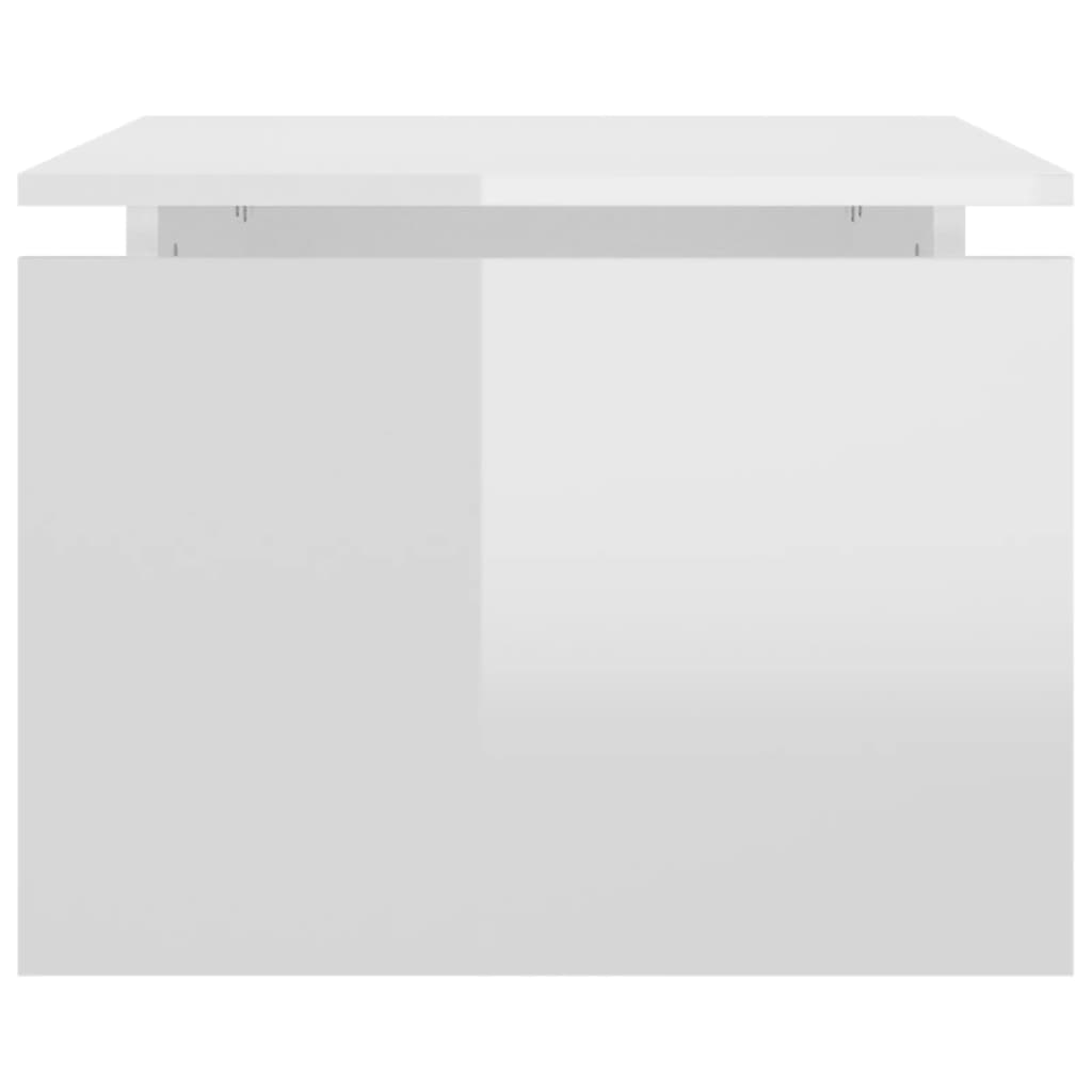vidaXL Table basse blanc brillant 68x50x38 cm bois d'ingénierie