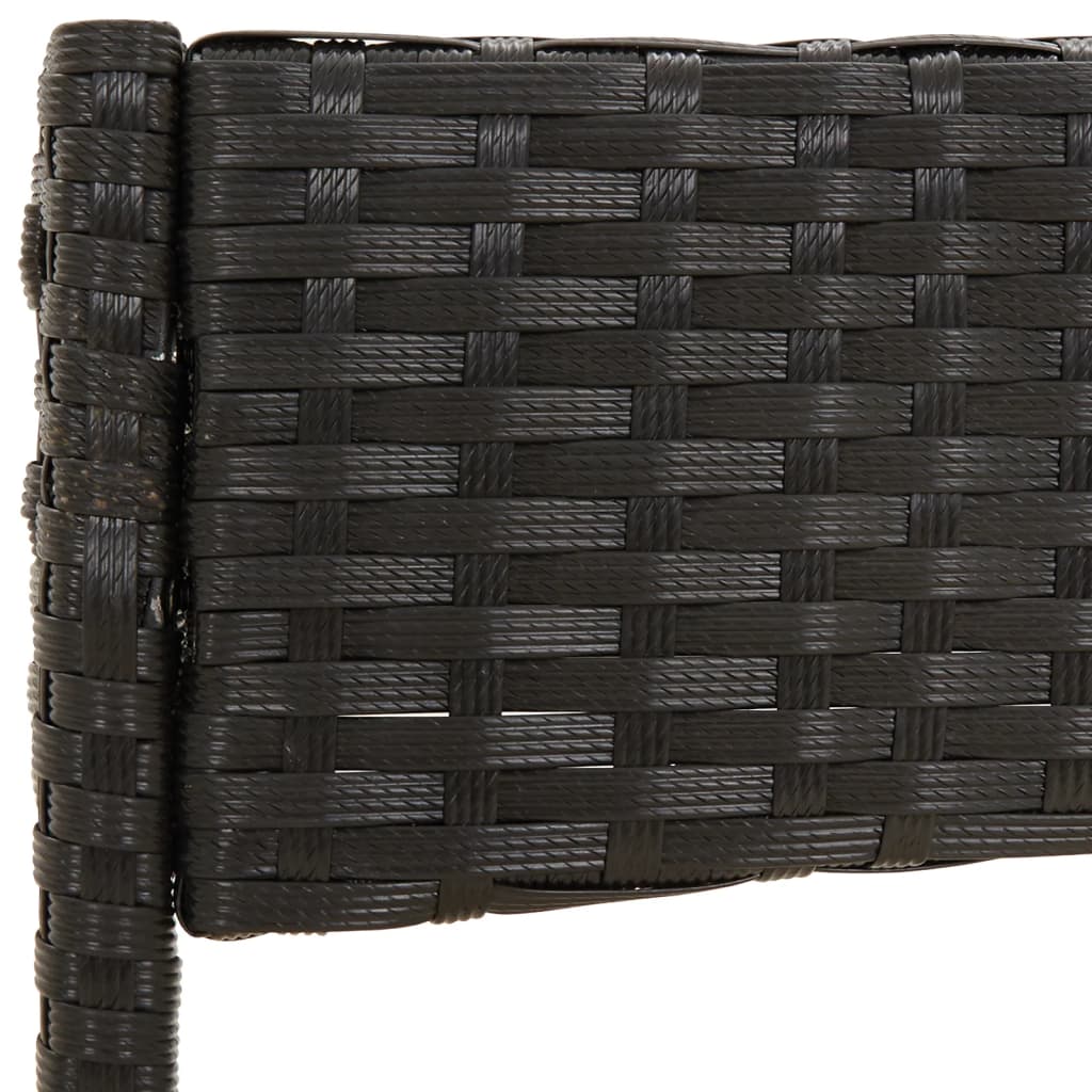 vidaXL Salon de jardin 4 pcs avec coussins Noir Résine tressée