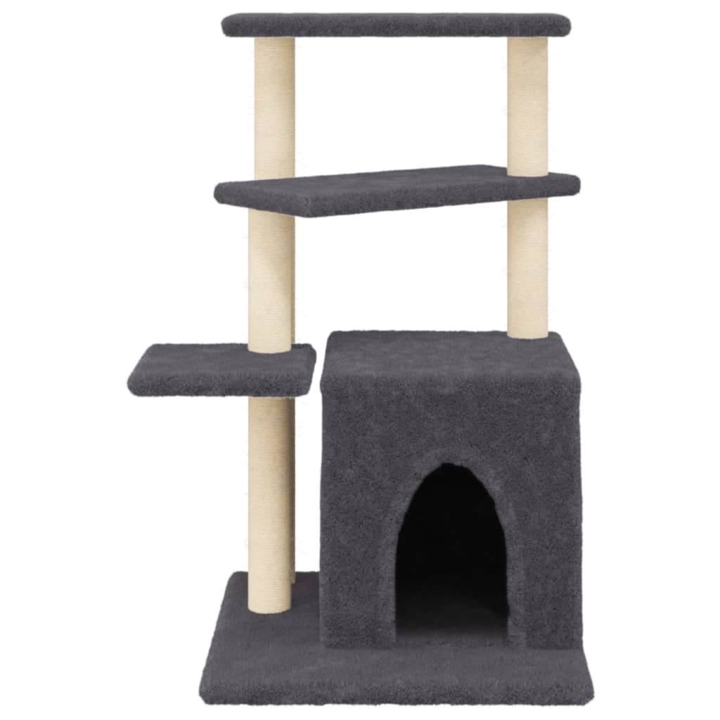 vidaXL Arbre à chat avec griffoirs en sisal gris foncé 83,5 cm