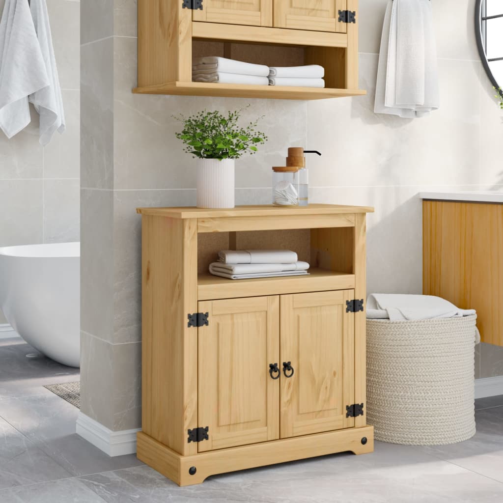 vidaXL Armoire de salle de bain Corona 70x33x80 cm bois de pin massif