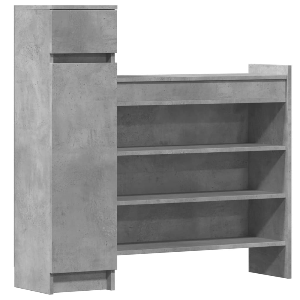 vidaXL Armoire à chaussures gris béton bois d'ingénierie