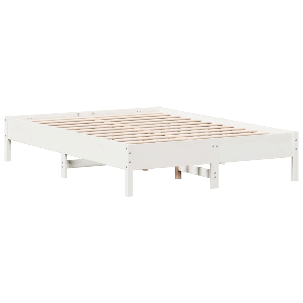 vidaXL Cadre de lit blanc 140x200 cm bois de pin massif