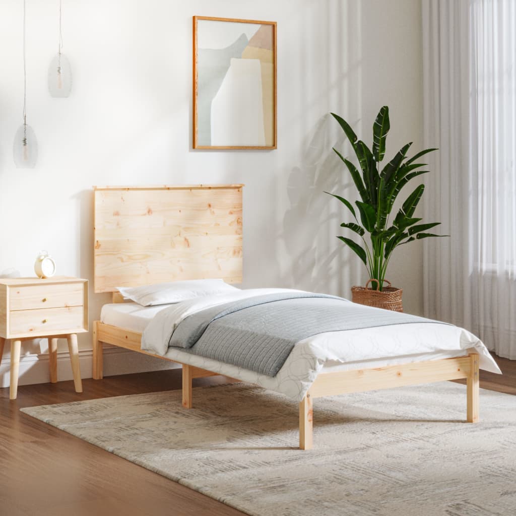 vidaXL Cadre de lit bois massif 75x190 cm petit simple