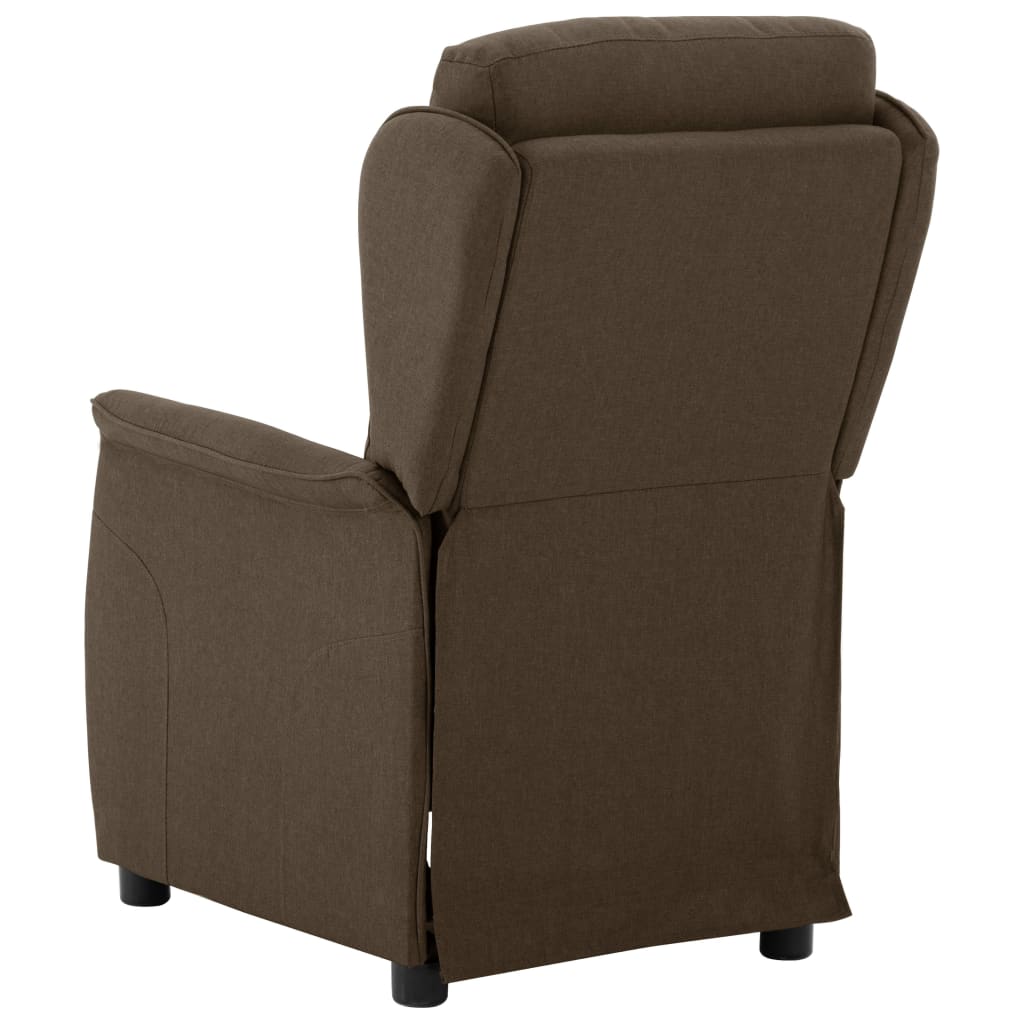 vidaXL Fauteuil inclinable Marron Tissu