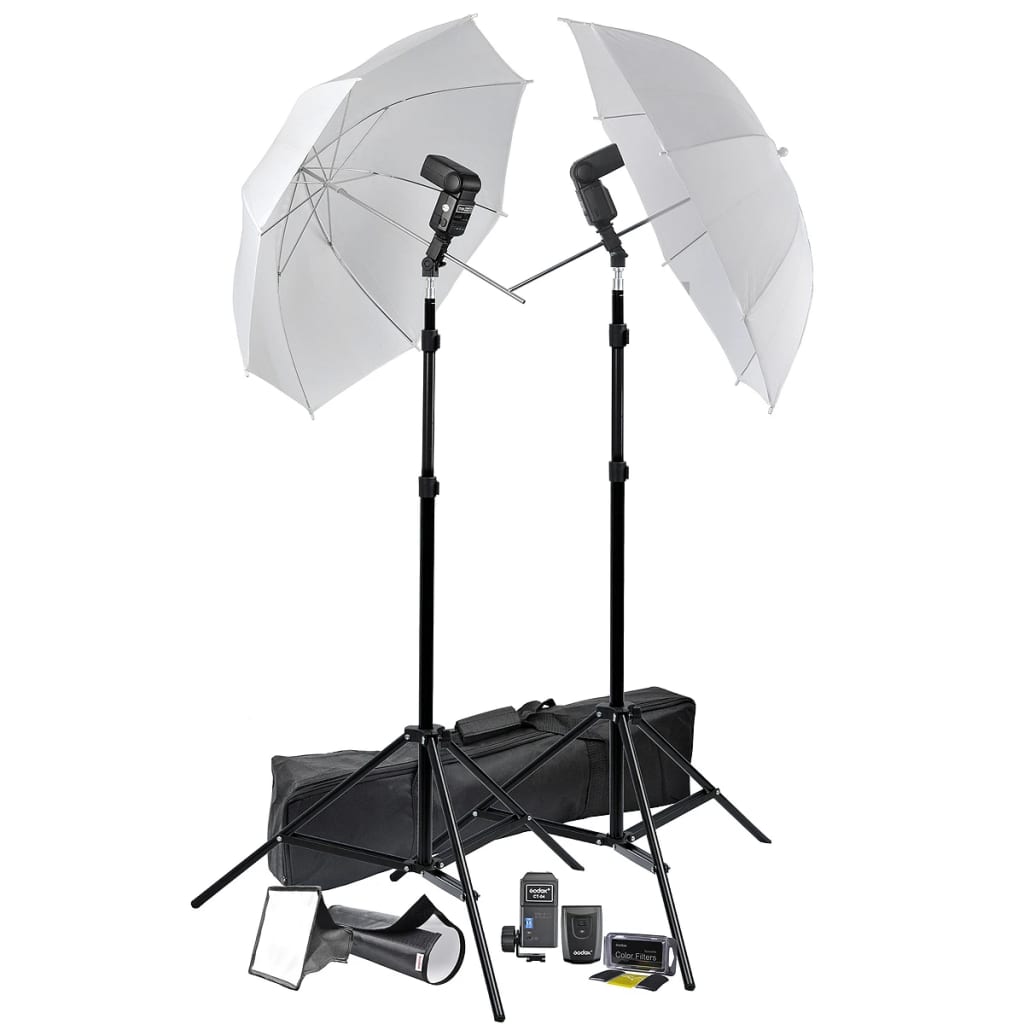 Kit Photo Studio avec lampes parapluies et flashe