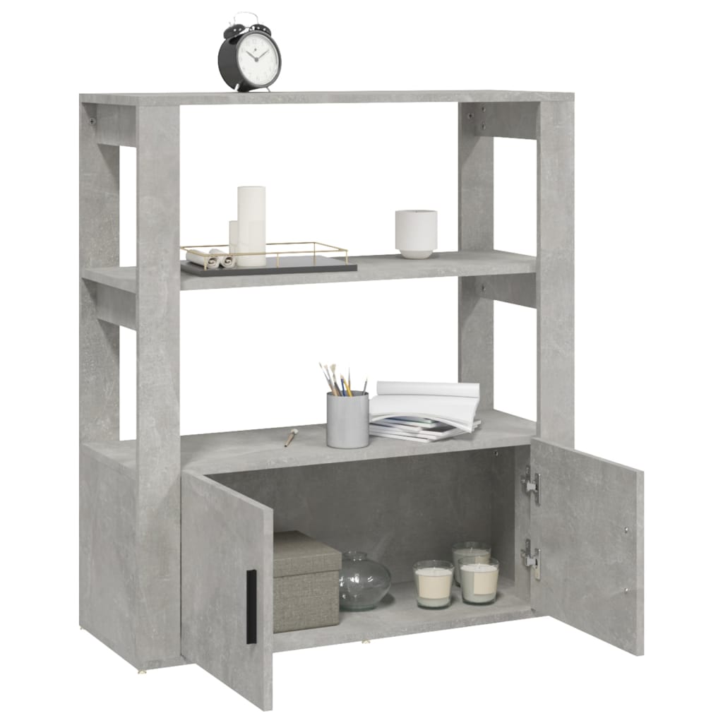 vidaXL Buffet Gris béton 80x30x90 cm Bois d'ingénierie