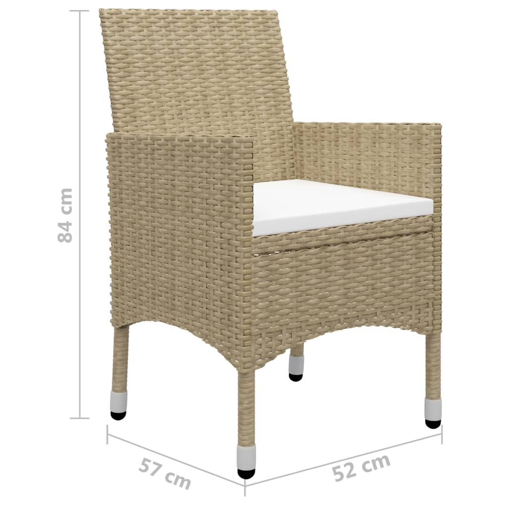 vidaXL Ensemble de salle à manger de jardin 5 pcs Beige