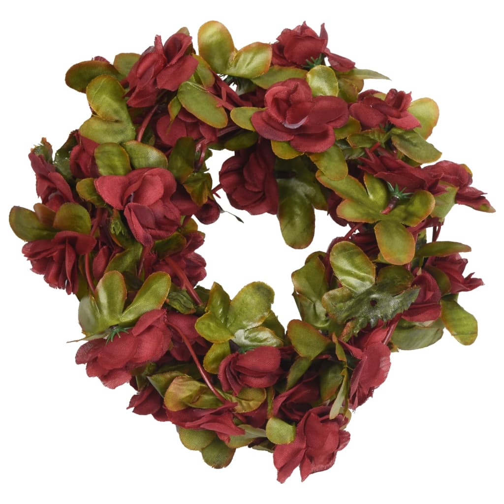 vidaXL Guirlandes de fleurs de Noël 6 pcs rouge bordeaux 250 cm