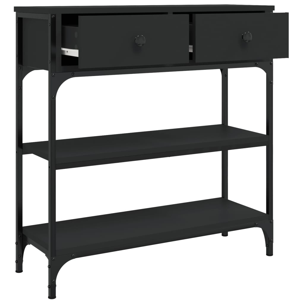 vidaXL Table console noir 72,5x25x75 cm bois d'ingénierie