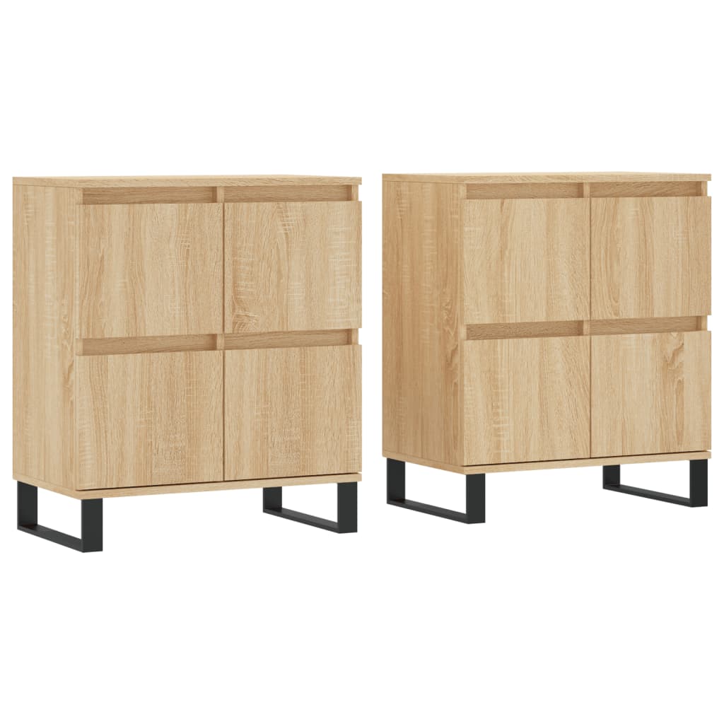 vidaXL Buffets 2 pcs chêne sonoma bois d'ingénierie