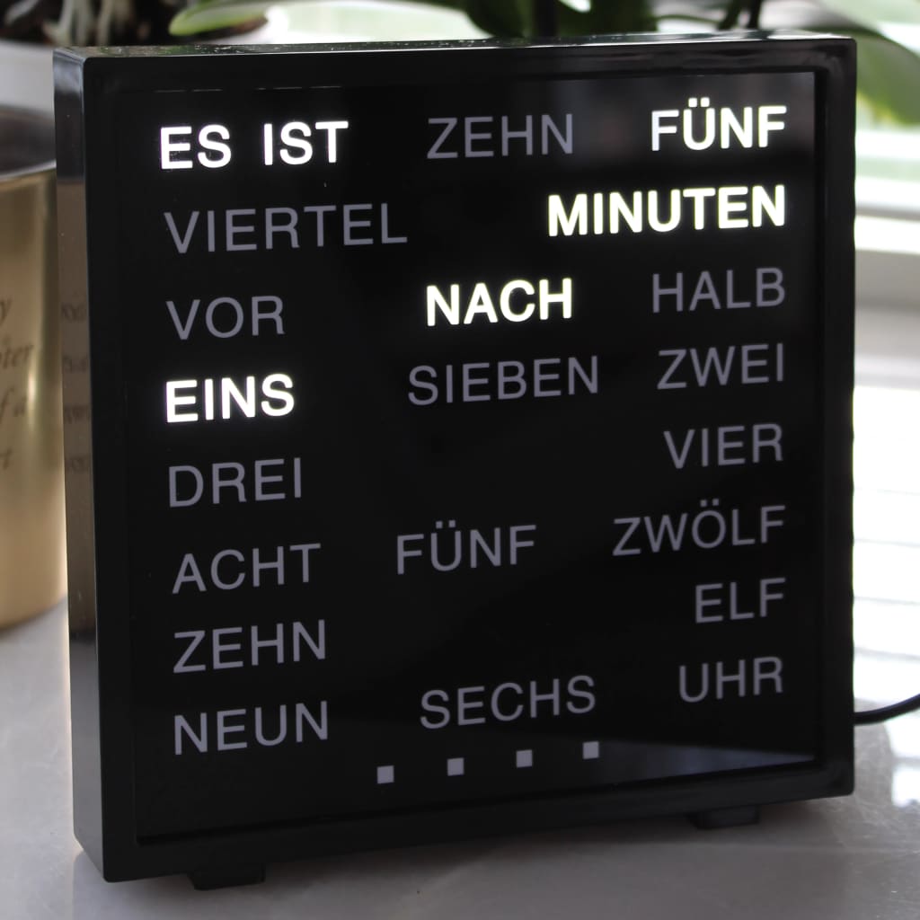 United Entertainment Horloge à mots allemands à LED 16,5x17 cm
