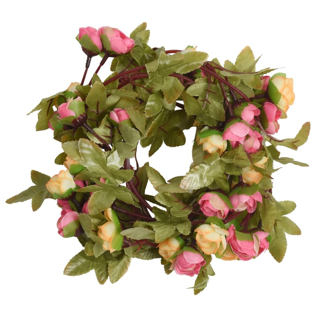 vidaXL Guirlandes de fleurs artificielles 6 pcs rose 215 cm