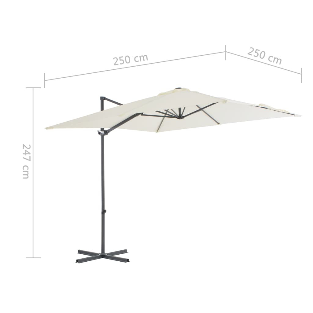 vidaXL Parasol de jardin avec base portable sable