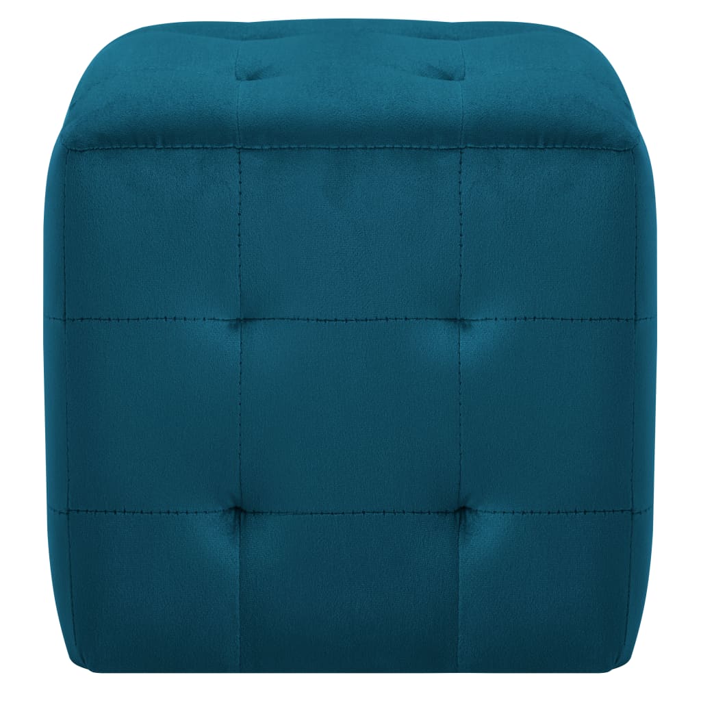 vidaXL 2 pcs Tables de chevet Bleu 30x30x30 cm Tissu velours