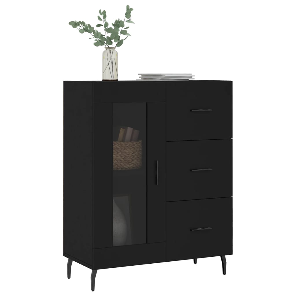 vidaXL Buffet noir 69,5x34x90 cm bois d'ingénierie