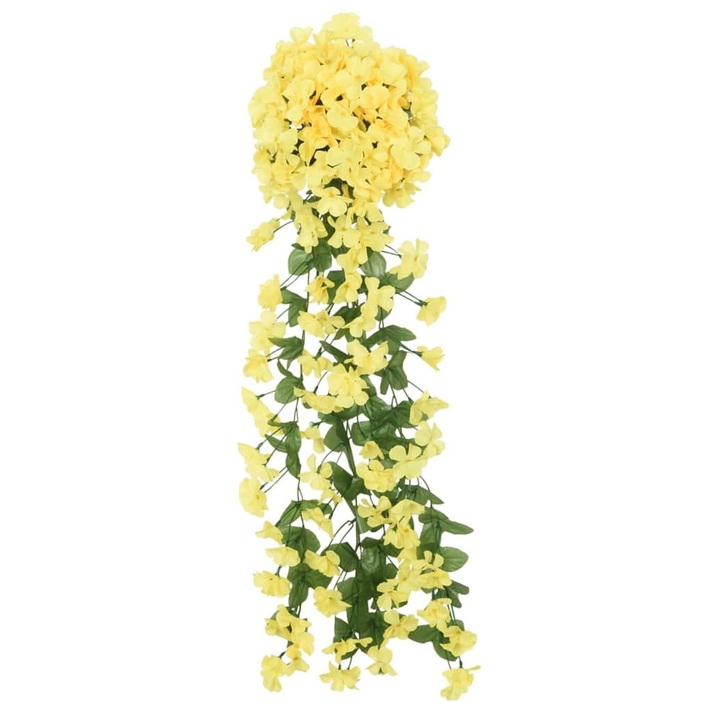 vidaXL Guirlandes de fleurs artificielles 3 pcs Jaune 85 cm