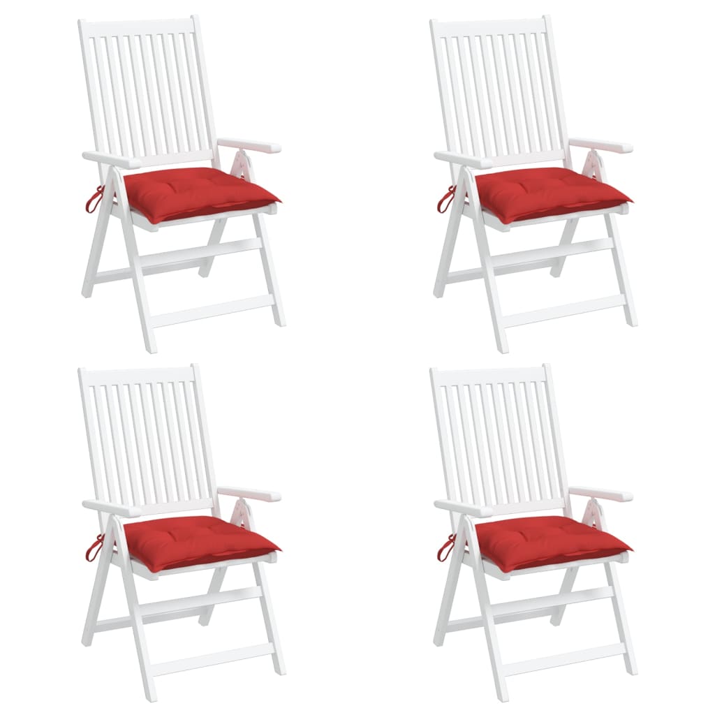 vidaXL Coussins de chaise lot de 4 40x40x7 cm tissu oxford rouge