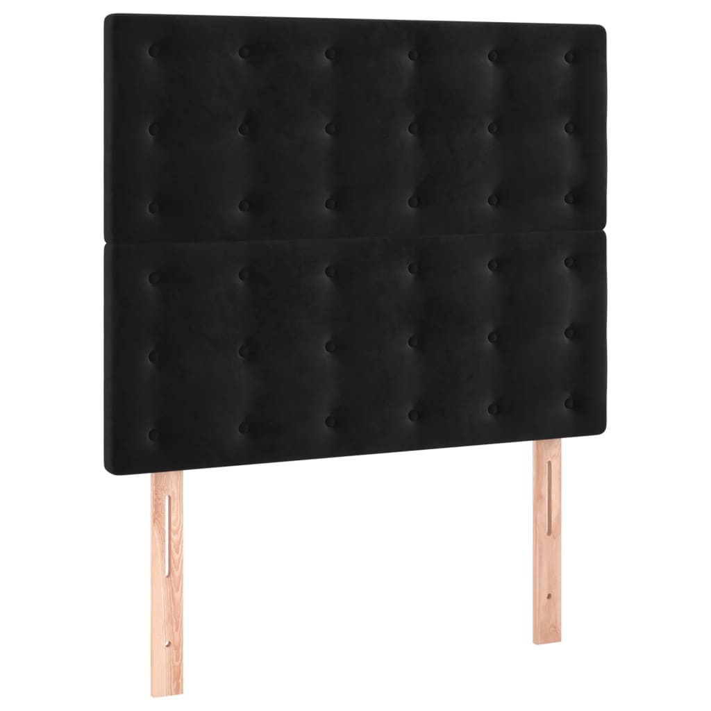 vidaXL Sommier à lattes de lit avec matelas Noir 90x190 cm Velours