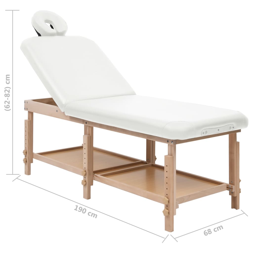 vidaXL Table de massage à 2 zones Blanc Similicuir