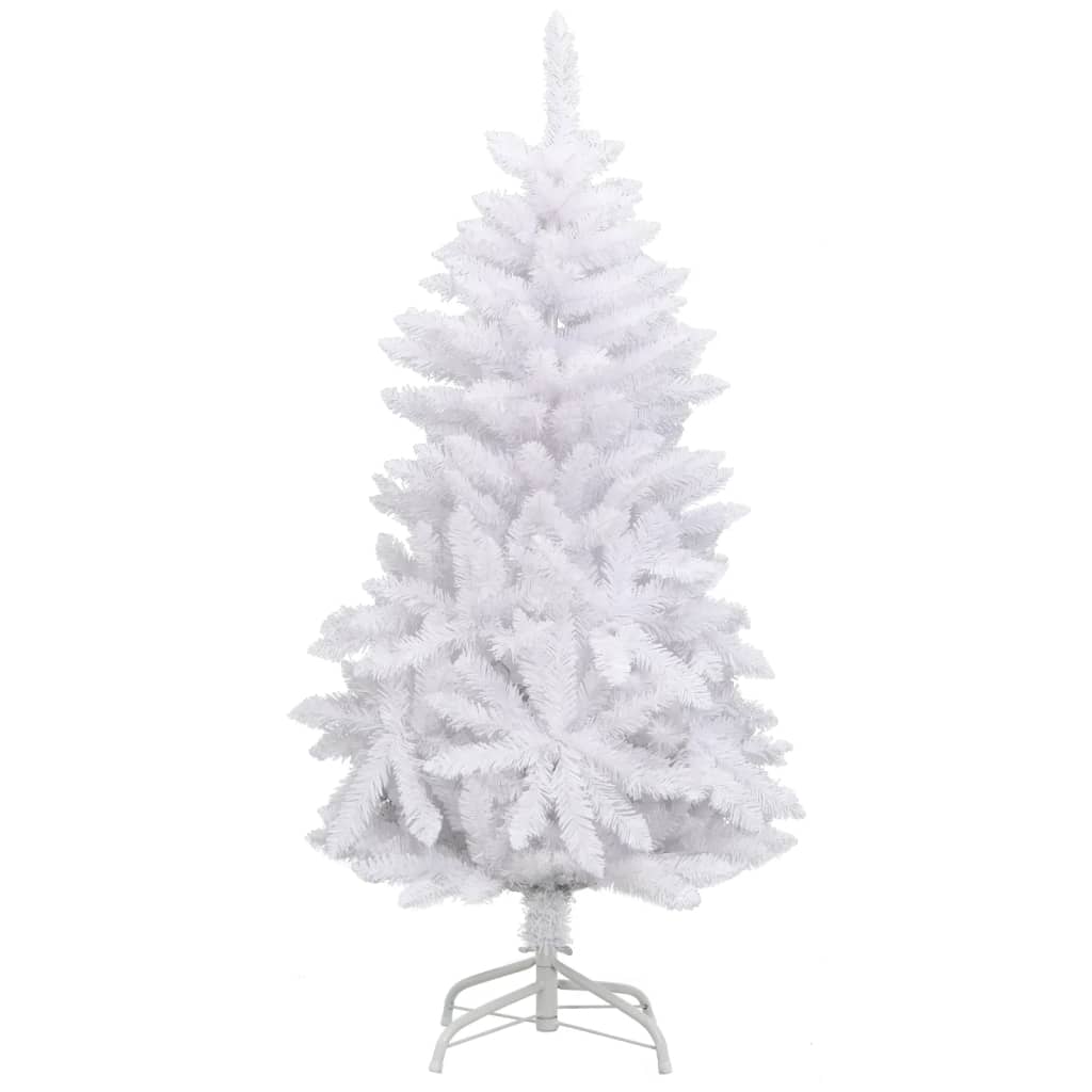 vidaXL Sapin de Noël artificiel à charnières avec support blanc 120 cm