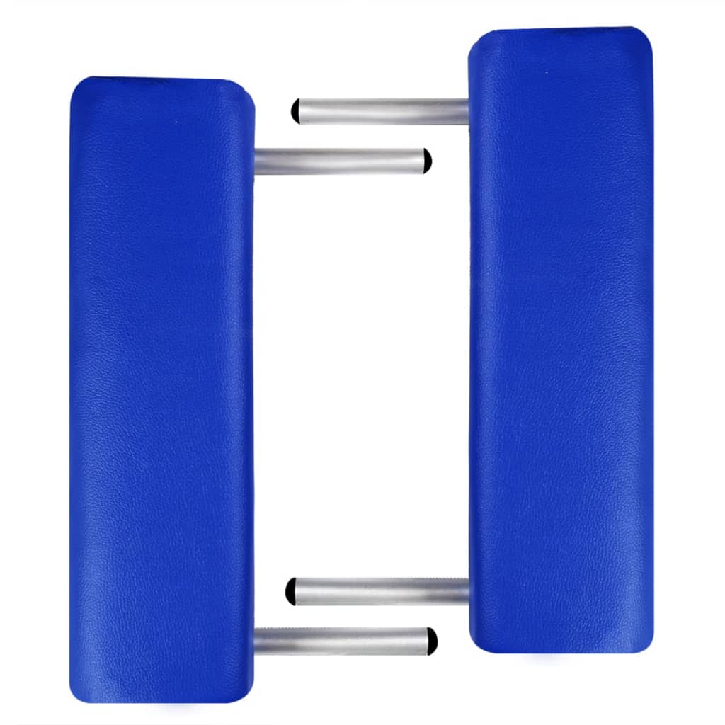 vidaXL Table pliable de massage Bleu 3 zones avec cadre en aluminium