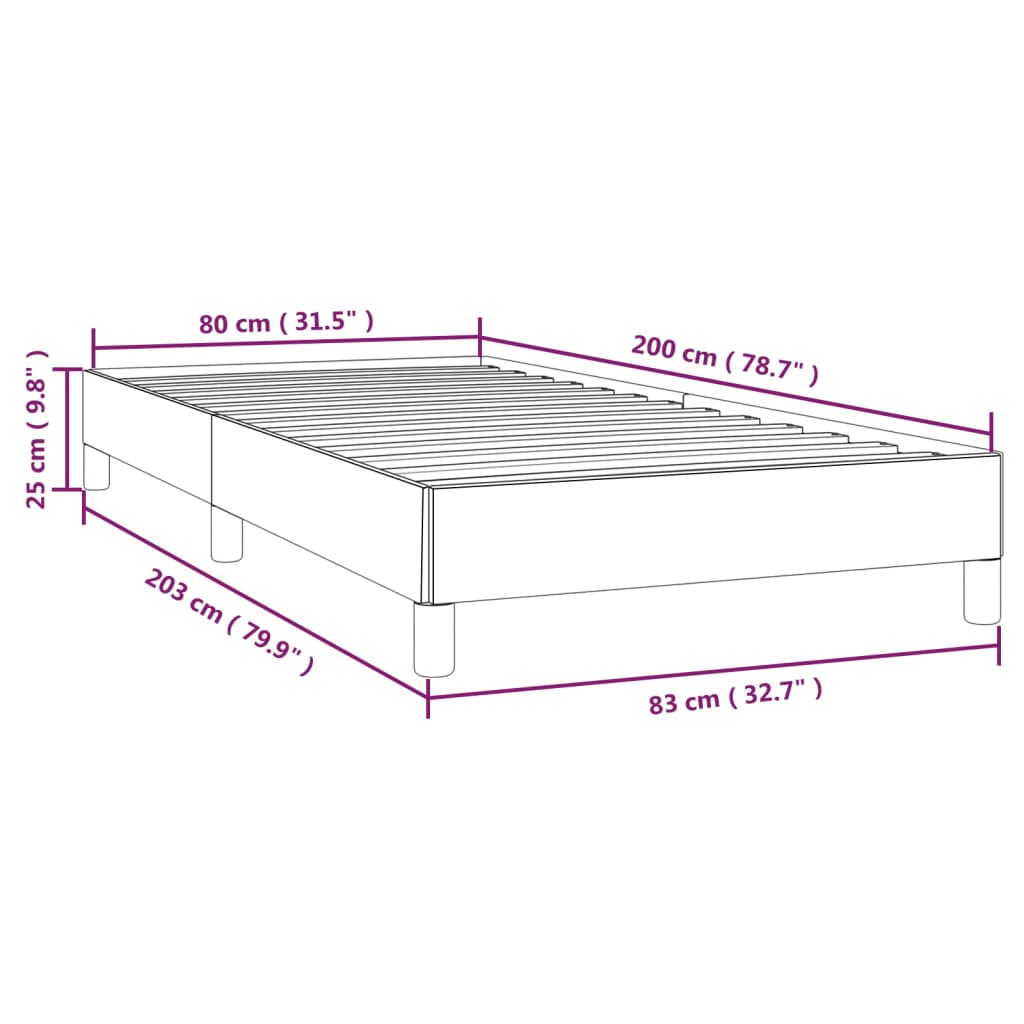 vidaXL Cadre de lit sans matelas crème 80x200 cm tissu