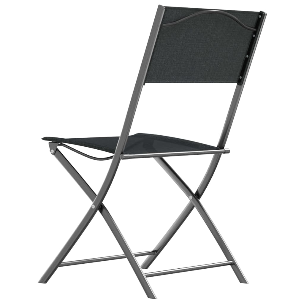 vidaXL Chaises d'extérieur pliables lot de 4 Noir Acier et textilène