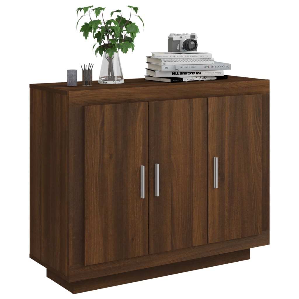 vidaXL Buffet Chêne marron 92x35x75 cm Bois d'ingénierie