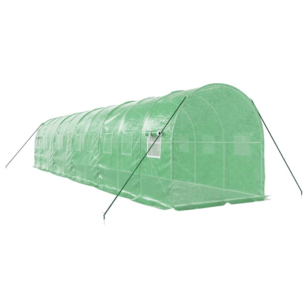 vidaXL Serre avec cadre en acier vert 20 m² 10x2x2 m