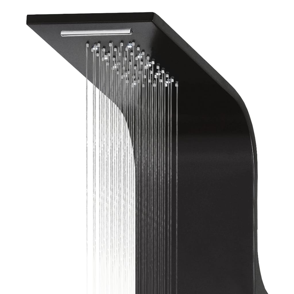 vidaXL Panneau de douche aluminium 20x44x130 cm noir