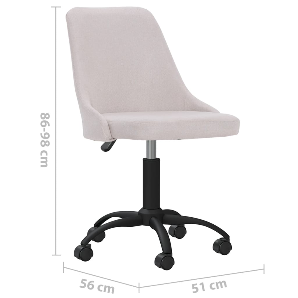 vidaXL Chaises pivotantes à manger lot de 2 crème tissu