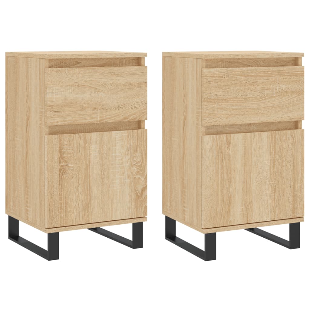 vidaXL Buffets 2 pcs chêne sonoma 40x35x70 cm bois d'ingénierie