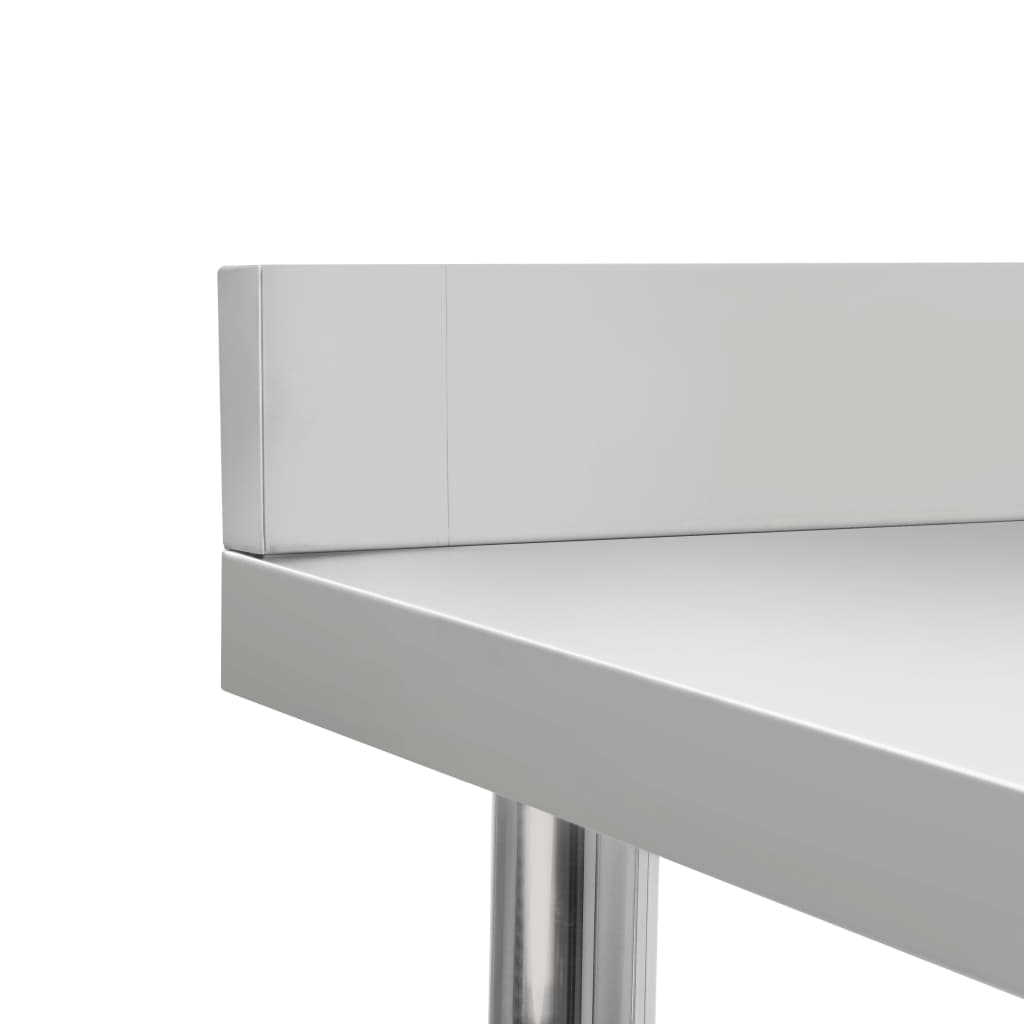 vidaXL Table de travail de cuisine avec dosseret 80x60x93 cm Inox