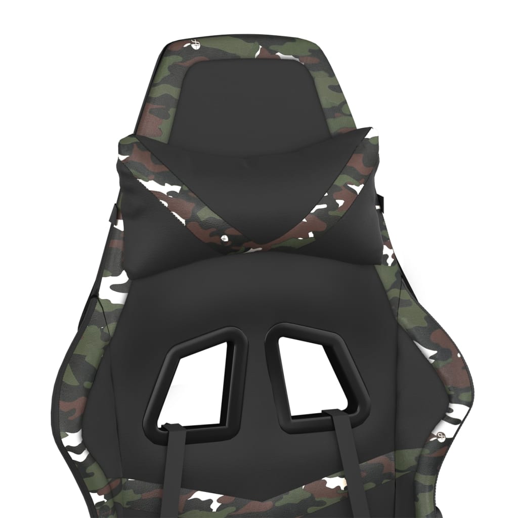 vidaXL Chaise de jeu Noir et camouflage Similicuir