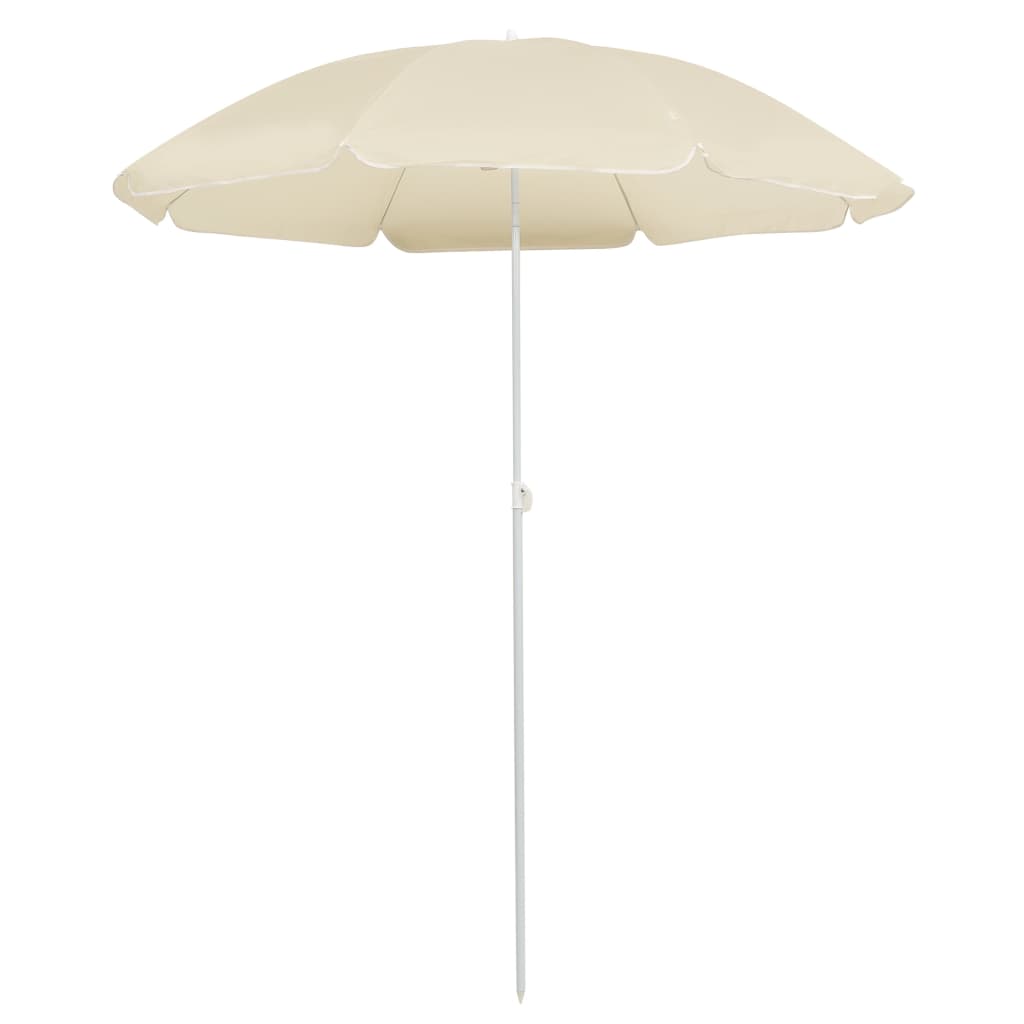 vidaXL Parasol d'extérieur avec mât en acier Sable 180 cm