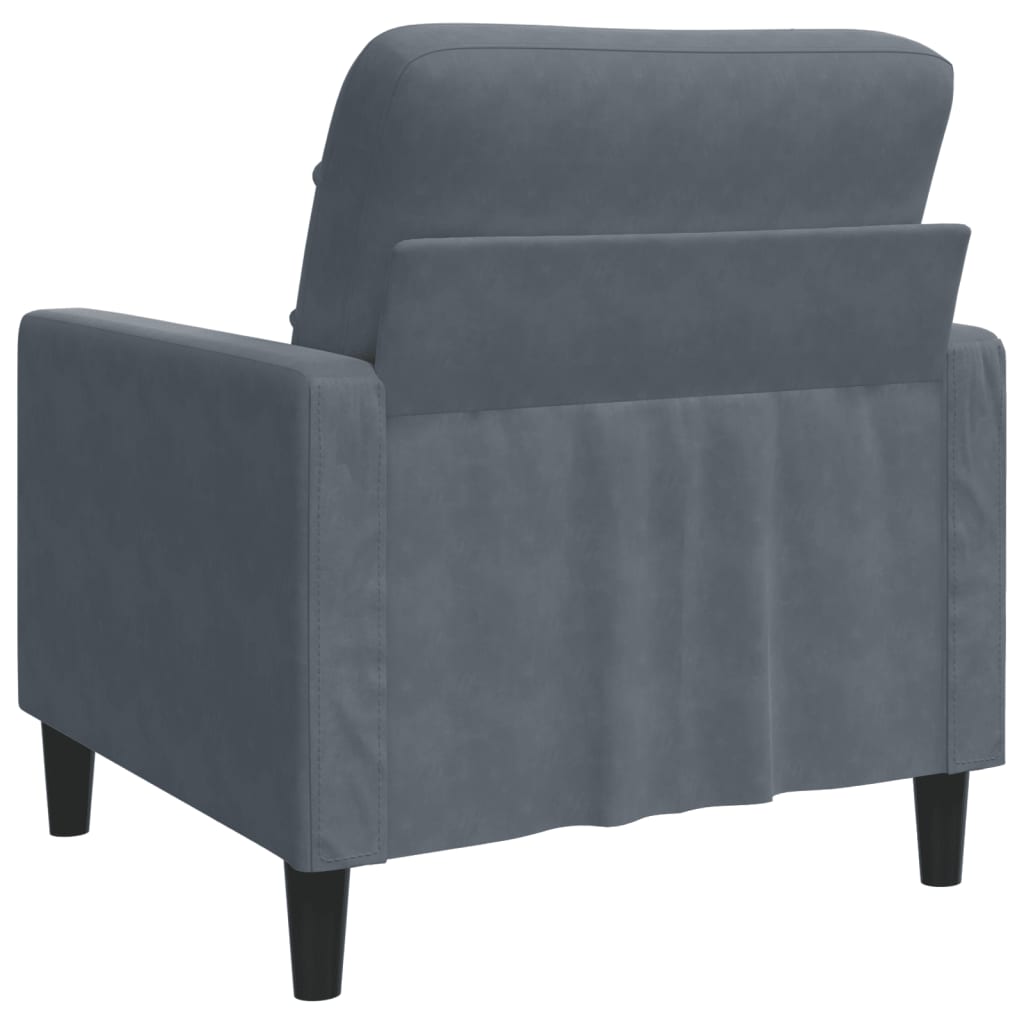 vidaXL Fauteuil Gris foncé 60 cm Velours