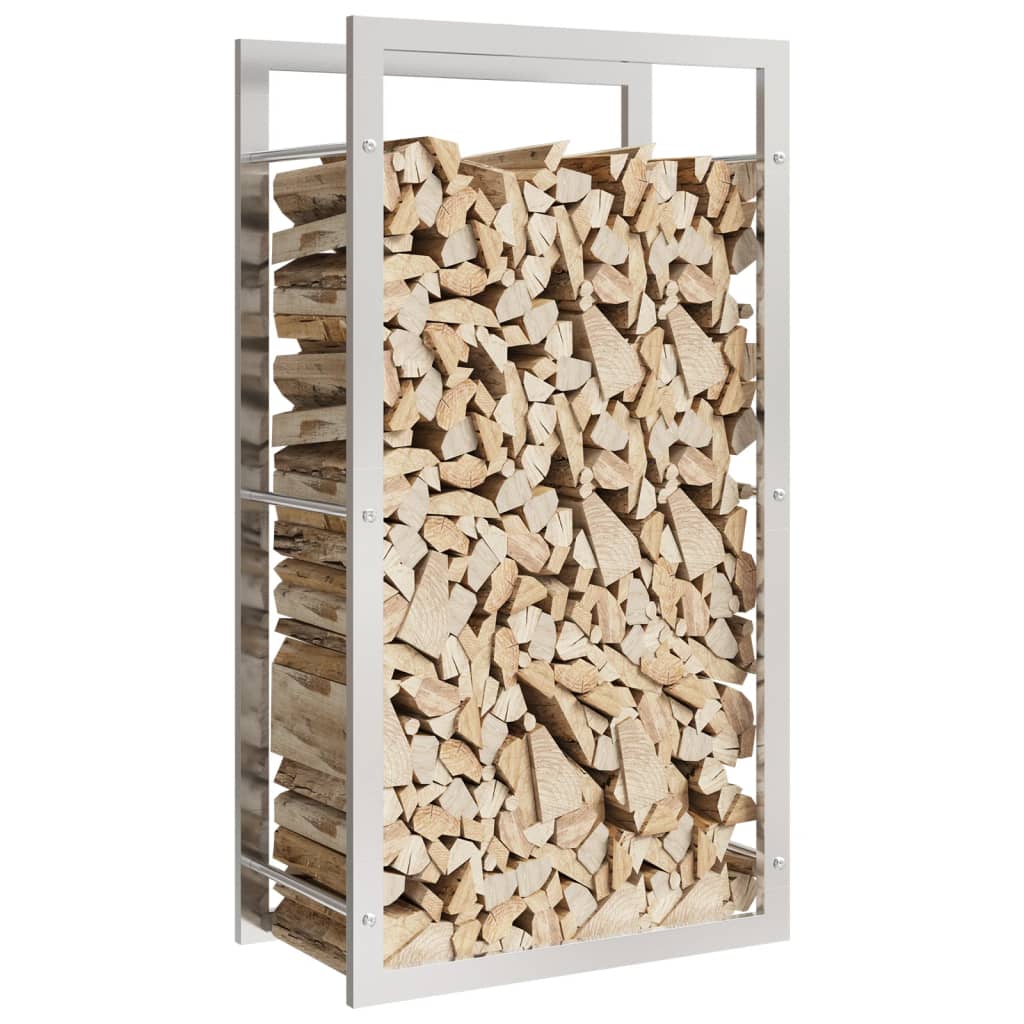 vidaXL Portant de bois de chauffage 50x28x94 cm acier inoxydable