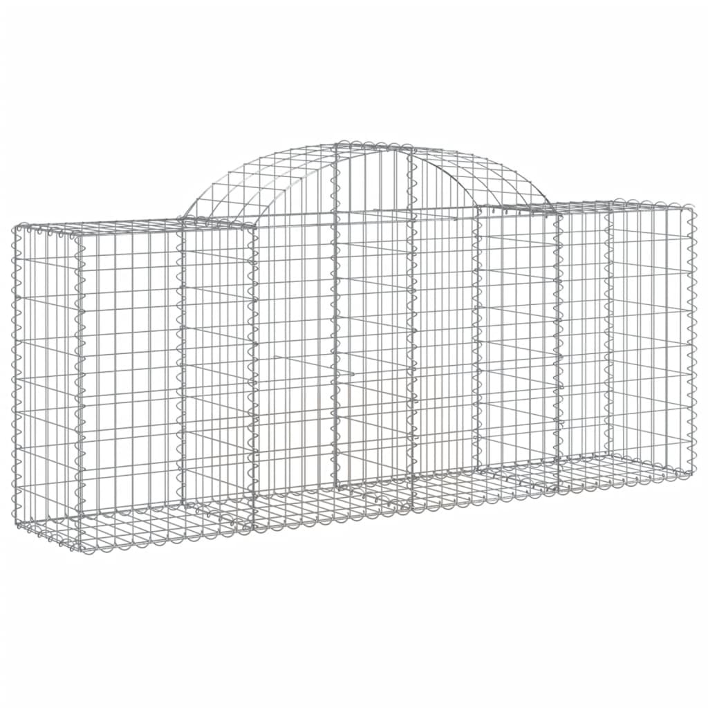 vidaXL Paniers à gabions arqués 4 pcs 200x50x80/100 cm Fer galvanisé