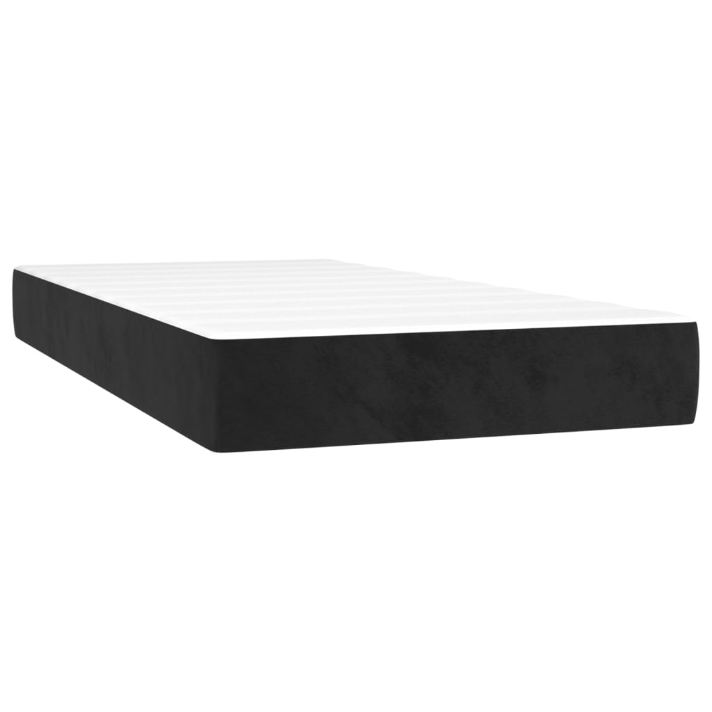 vidaXL Sommier à lattes de lit matelas et LED Noir 90x200 cm Velours