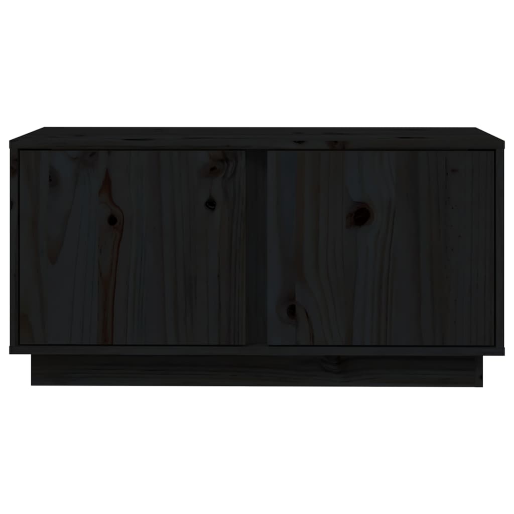 vidaXL Meuble TV Noir 80x35x40,5 cm Bois de pin massif