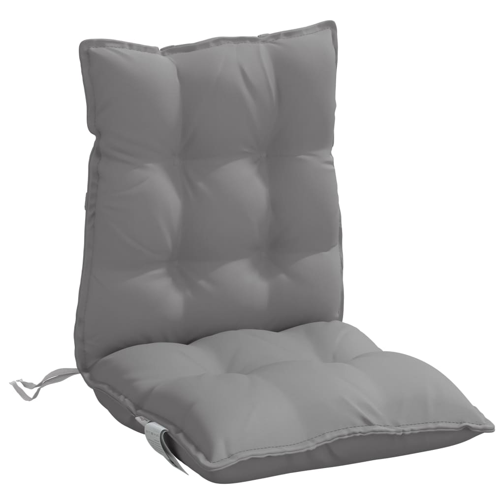 vidaXL Coussins de chaise à dossier bas lot de 2 gris tissu oxford