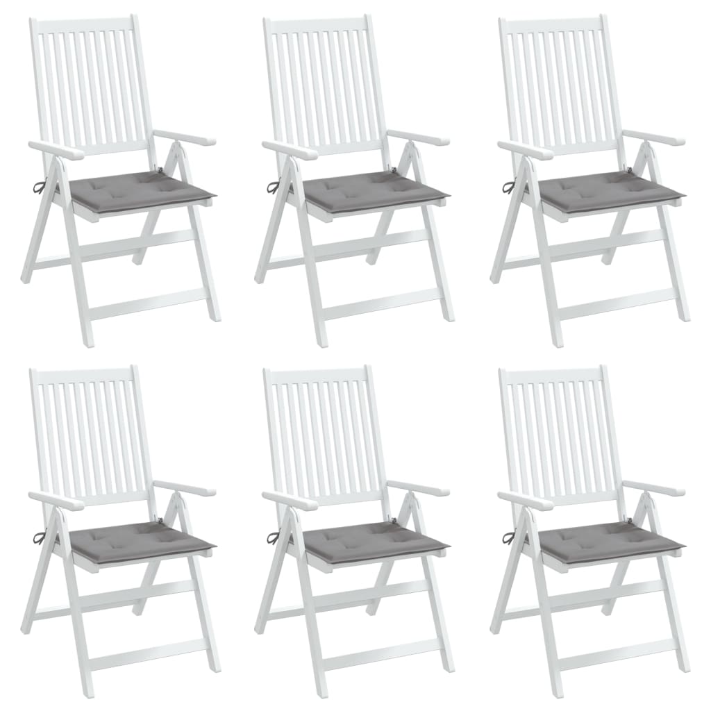 vidaXL Coussins de chaise de jardin 6 pcs gris 40x40x3 cm tissu oxford