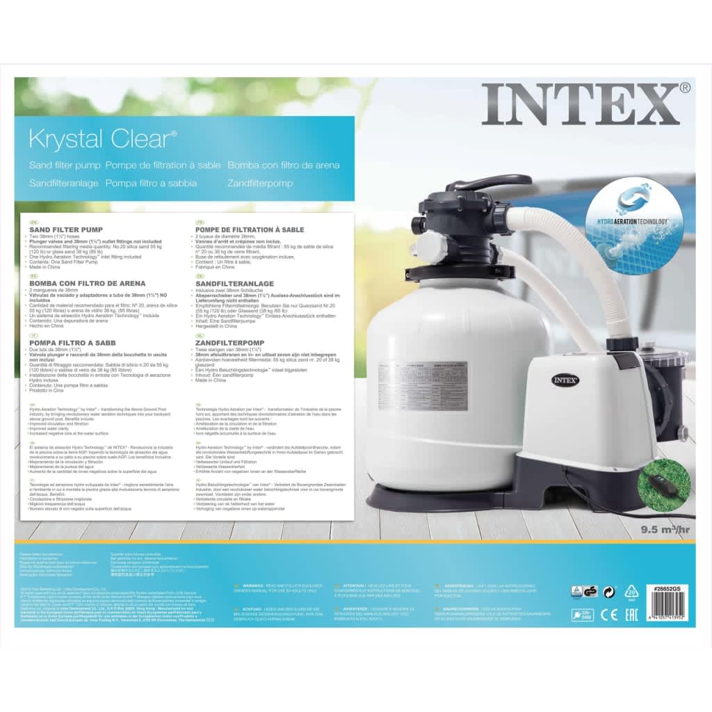 Intex Pompe de filtration à sable Krystal Clear 26652GS 12 m³/h