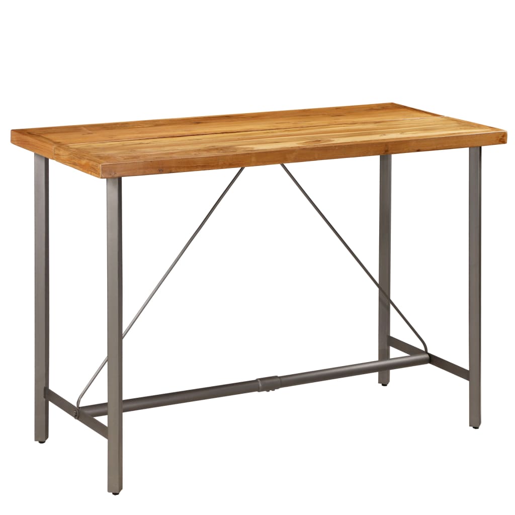 vidaXL Table de bar Teck recyclé massif 150x70x106 cm