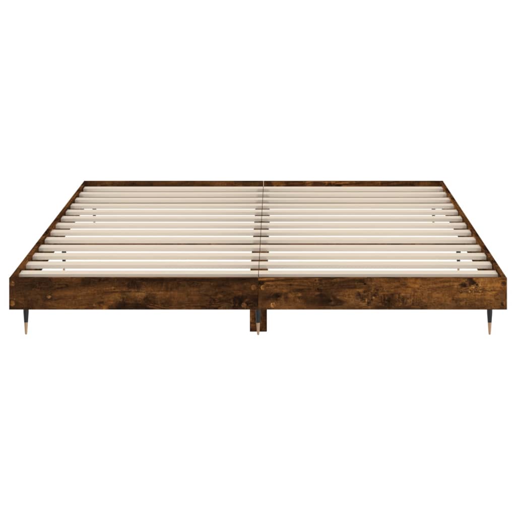 vidaXL Cadre de lit sans matelas chêne fumé 180x200 cm